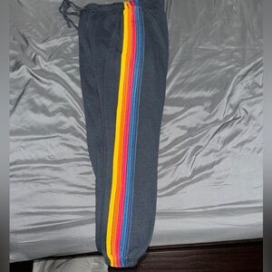 Aviator nation sweatpants size medium classic 5 stripe with pockets